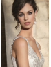 V Neckline Ivory Beaded Tulle Wedding Dress